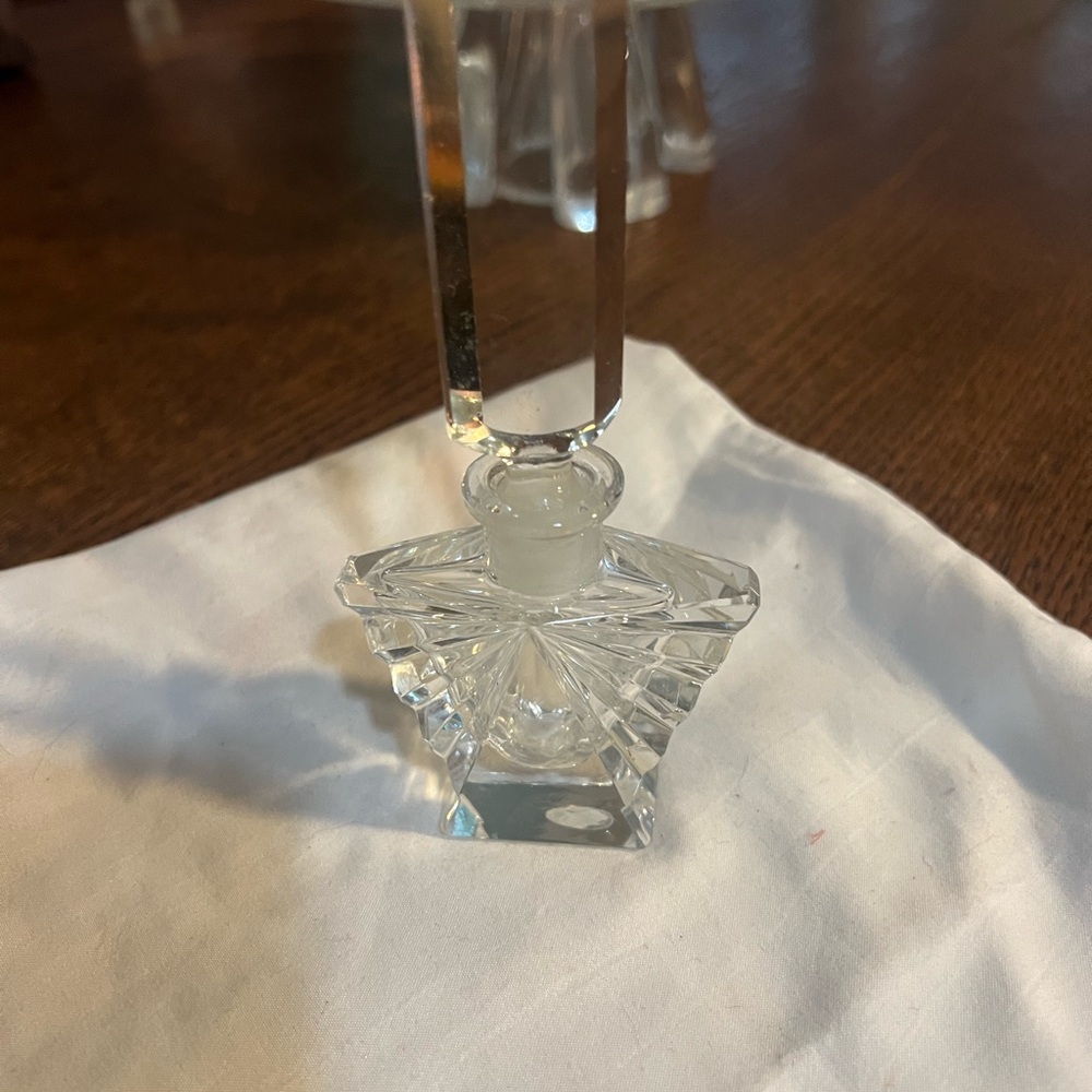 Antique Clear Glass Perfume Bottle - Picture 1 of 7